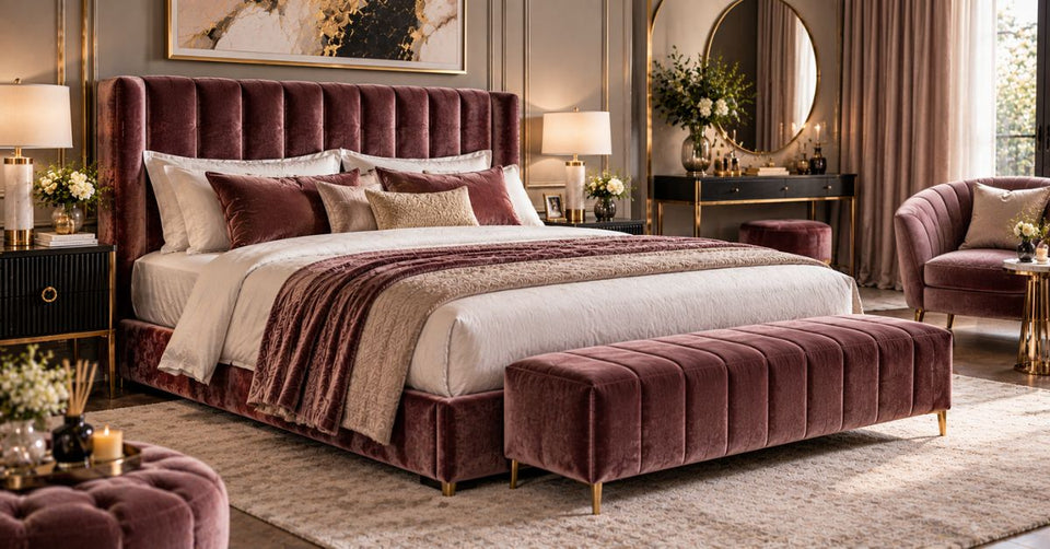 Creating a Glamorous Bedroom Look with Velvet Furniture - Adeline Waterson