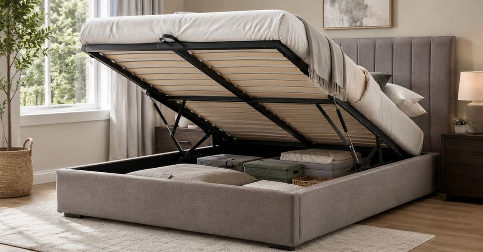 How Do Ottoman Beds Work? Gas-Lift Storage Explained - Adeline Waterson