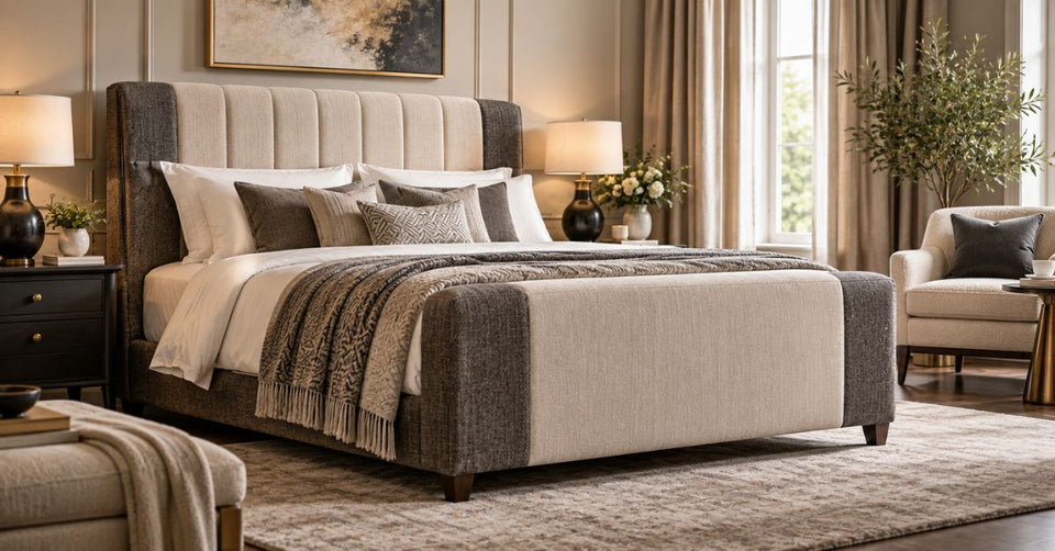 How Two-Tone Fabric Finishes Create a Unique Bedroom Look - Adeline Waterson