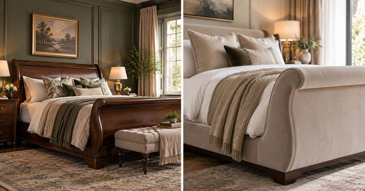 The Design History Behind the Elegant Sleigh Bed Shape - Adeline Waterson