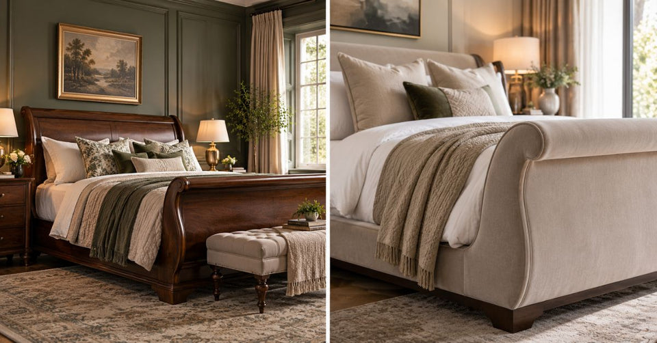 The Design History Behind the Elegant Sleigh Bed Shape - Adeline Waterson
