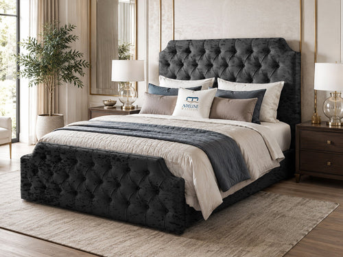 Elizabeth Button-Tufted Upholstered Sleigh Bed