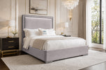 Silver Bumper Beading Panel Upholstered Bed