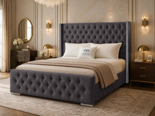 Duchess Button-Tufted Wingback Upholstered Bed