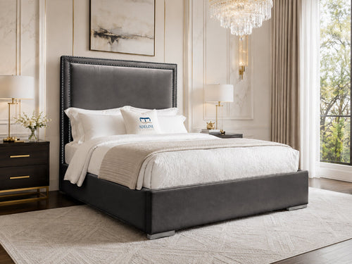 Bumper Beading Panel Upholstered Bed
