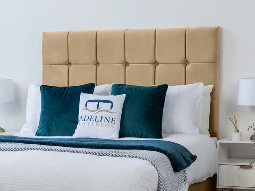 Ashland Cube Panel Ottoman End Lift Storage Bed Set with Floor Standing Headboard & Footboard