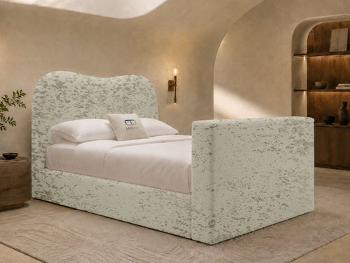 Aura Curve Storage TV Bed Set with End Lift – 48" Floor Standing Headboard