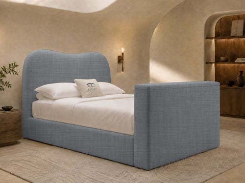 Aura Curve Storage TV Bed Set with End Lift – 54" Floor Standing Headboard