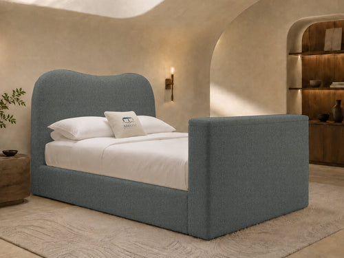 Aura Curve Storage TV Bed Set with End Lift – 54" Floor Standing Headboard