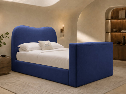 Aura Curve Storage TV Bed Set with End Lift – 54" Floor Standing Headboard