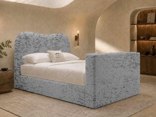Aura Curve Storage TV Bed Set with End Lift – 60" Floor Standing Headboard