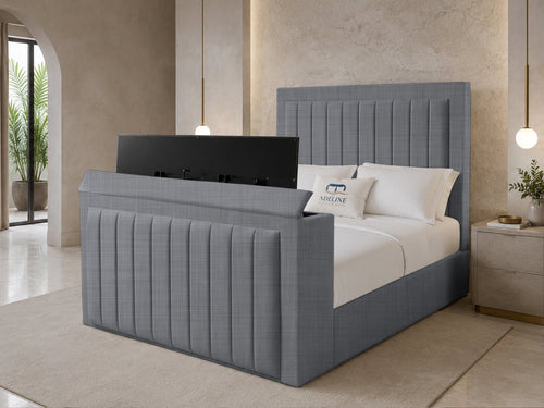 Belmont Slim Storage TV Bed Set with End Lift – 48" Floor Standing Headboard