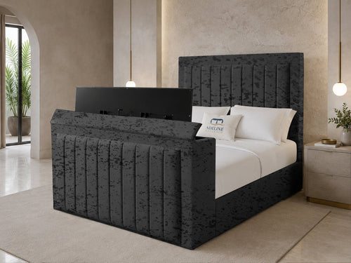 Belmont Slim Storage TV Bed Set with End Lift – 48" Floor Standing Headboard