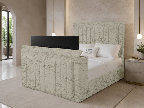 Belmont Slim Storage TV Bed Set with End Lift – 48" Floor Standing Headboard