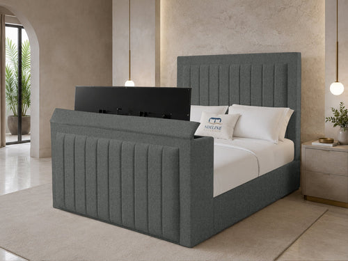Belmont Slim Storage TV Bed Set with End Lift – 48" Floor Standing Headboard
