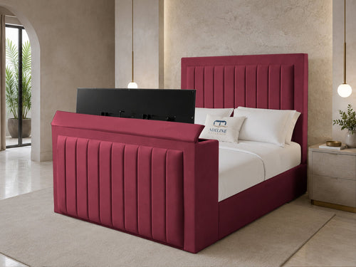 Belmont Slim Storage TV Bed Set with End Lift – 48" Floor Standing Headboard