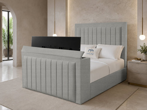 Belmont Slim Storage TV Bed Set with End Lift – 48" Floor Standing Headboard