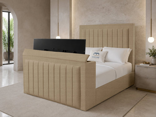Belmont Slim Storage TV Bed Set with End Lift – 48" Floor Standing Headboard