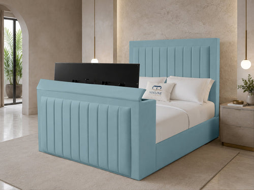 Belmont Slim Storage TV Bed Set with End Lift – 48" Floor Standing Headboard