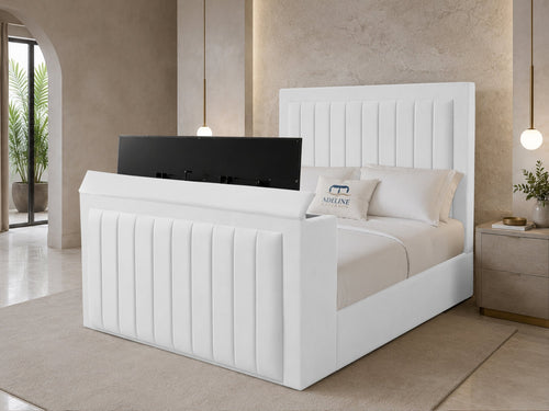 Belmont Slim Storage TV Bed Set with End Lift – 48" Floor Standing Headboard