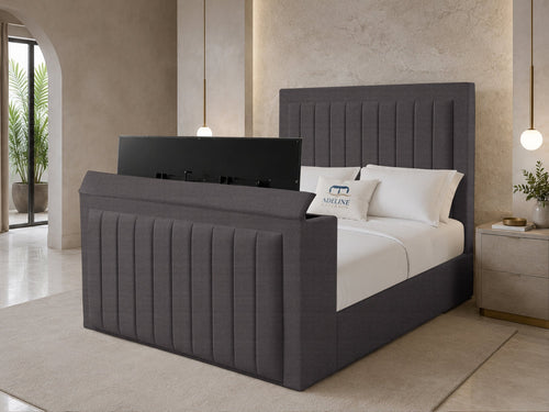 Belmont Slim Storage TV Bed Set with End Lift – 48" Floor Standing Headboard