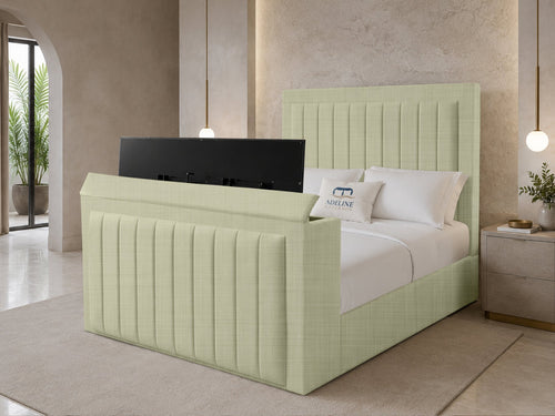 Belmont Slim Storage TV Bed Set with End Lift – 54" Floor Standing Headboard