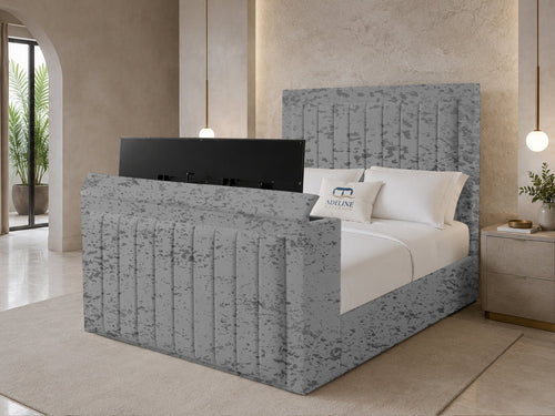 Belmont Slim Storage TV Bed Set with End Lift – 54" Floor Standing Headboard