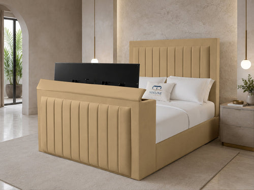 Belmont Slim Storage TV Bed Set with End Lift – 54" Floor Standing Headboard