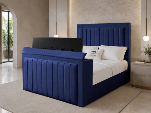 Belmont Slim Storage TV Bed Set with End Lift – 54" Floor Standing Headboard