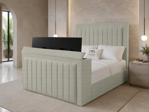 Belmont Slim Storage TV Bed Set with End Lift – 60" Floor Standing Headboard