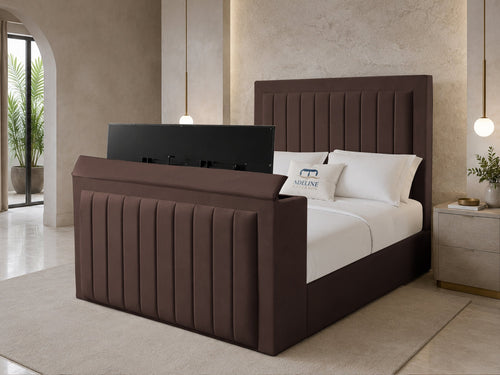 Belmont Slim Storage TV Bed Set with End Lift – 60" Floor Standing Headboard