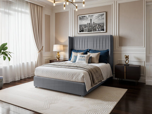 Bridgend Vertical Channel Divan Bed Set with Storage Drawers, Floor Standing Headboard & Footboard