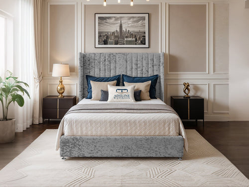 Bridgend Vertical Channel Divan Bed Set with Storage Drawers, Floor Standing Headboard & Footboard