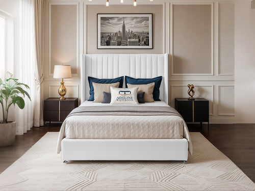 Bridgend Vertical Channel Divan Bed Set with Storage Drawers, Floor Standing Headboard & Footboard