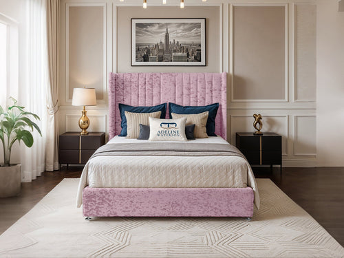 Bridgend Vertical Channel Divan Bed Set with Storage Drawers, Floor Standing Headboard & Footboard