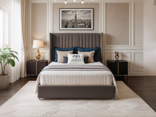 Bridgend Vertical Channel Divan Bed Set with Storage Drawers, Floor Standing Headboard & Footboard