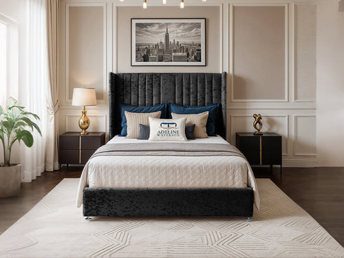 Bridgend Vertical Channel Divan Bed Set with Storage Drawers, Floor Standing Headboard & Footboard