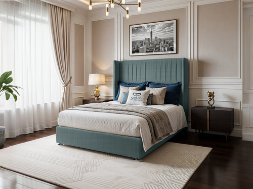 Bridgend Vertical Channel Divan Bed Set with Storage Drawers, Floor Standing Headboard & Footboard