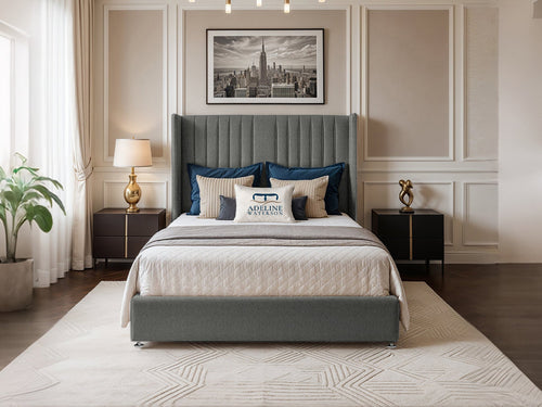Bridgend Vertical Channel Divan Bed Set with Storage Drawers, Floor Standing Headboard & Footboard