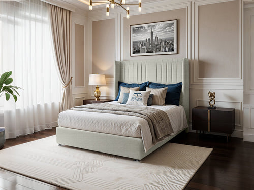Bridgend Vertical Channel Divan Bed Set with Storage Drawers, Floor Standing Headboard & Footboard