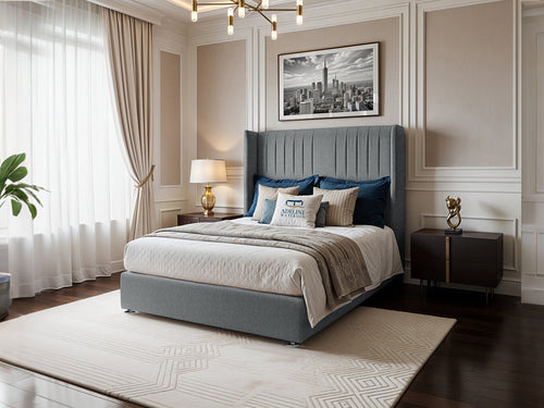 Bridgend Vertical Channel Divan Bed Set with Storage Drawers, Floor Standing Headboard & Footboard