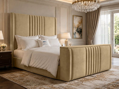 Colmore Column Storage TV Bed Set with End Lift – 48" Floor Standing Headboard