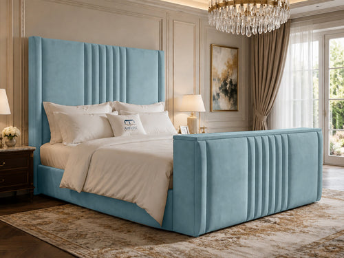 Colmore Column Storage TV Bed Set with End Lift – 48" Floor Standing Headboard