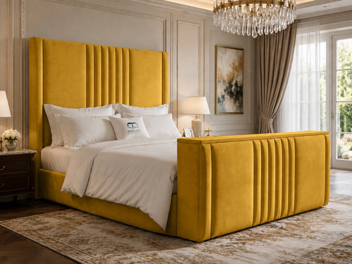 Colmore Column Storage TV Bed Set with End Lift – 48" Floor Standing Headboard