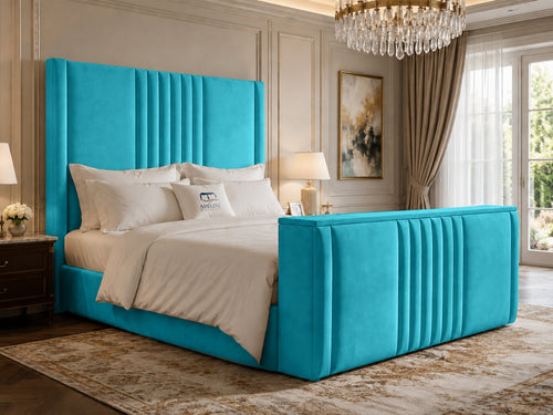 Colmore Column Storage TV Bed Set with End Lift – 48" Floor Standing Headboard