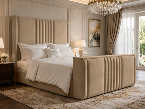 Colmore Column Storage TV Bed Set with End Lift – 54" Floor Standing Headboard