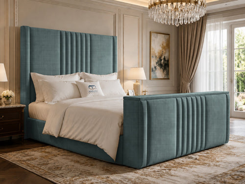 Colmore Column Storage TV Bed Set with End Lift – 54" Floor Standing Headboard