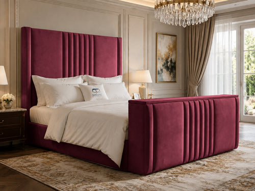 Colmore Column Storage TV Bed Set with End Lift – 54" Floor Standing Headboard