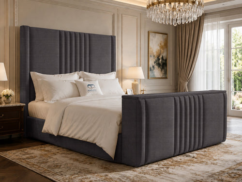 Colmore Column Storage TV Bed Set with End Lift – 54" Floor Standing Headboard