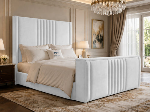Colmore Column Storage TV Bed Set with End Lift – 54" Floor Standing Headboard